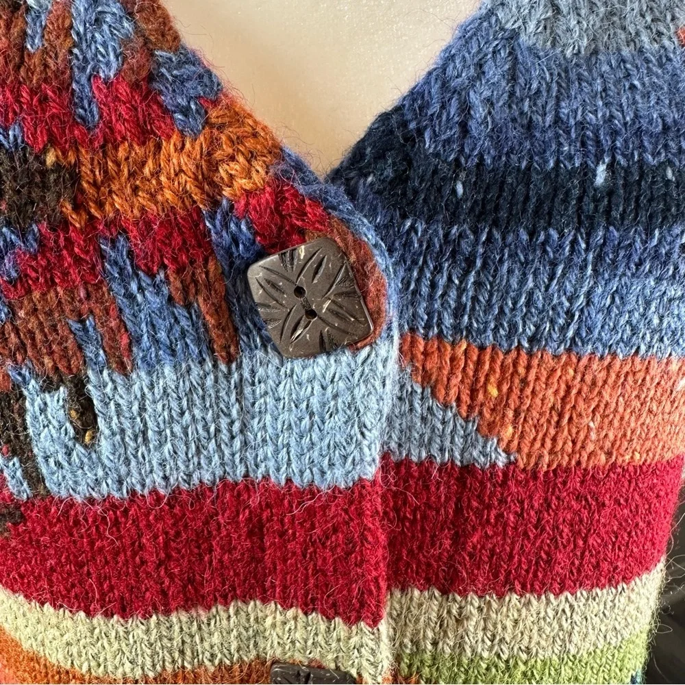 Northern Isles Multicolor Knit Sweater Vest L Southwest Aztec Pattern New